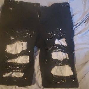 Premium denim black and white Jean shorts
